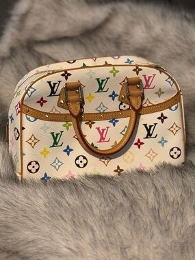 Louis Vuitton White Multicolor Monogram Alma Satchel